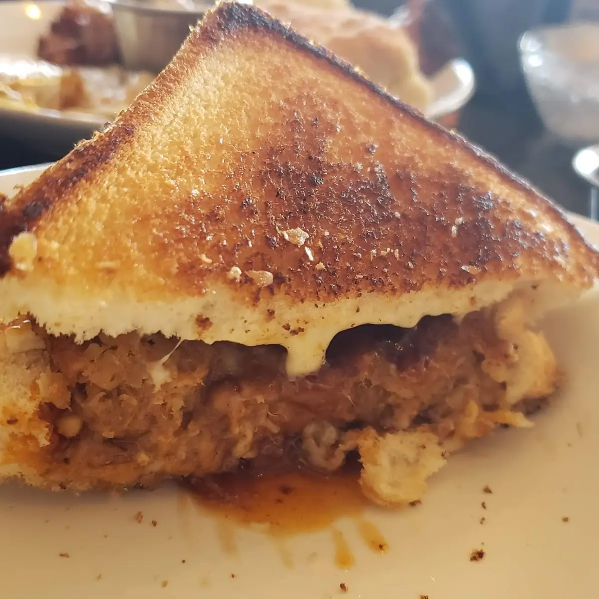 Boudin Grill Cheese Sandwich with Pepper Jelly