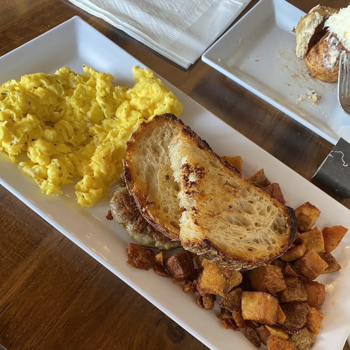 Scrambled Eggs Bacon and Toast