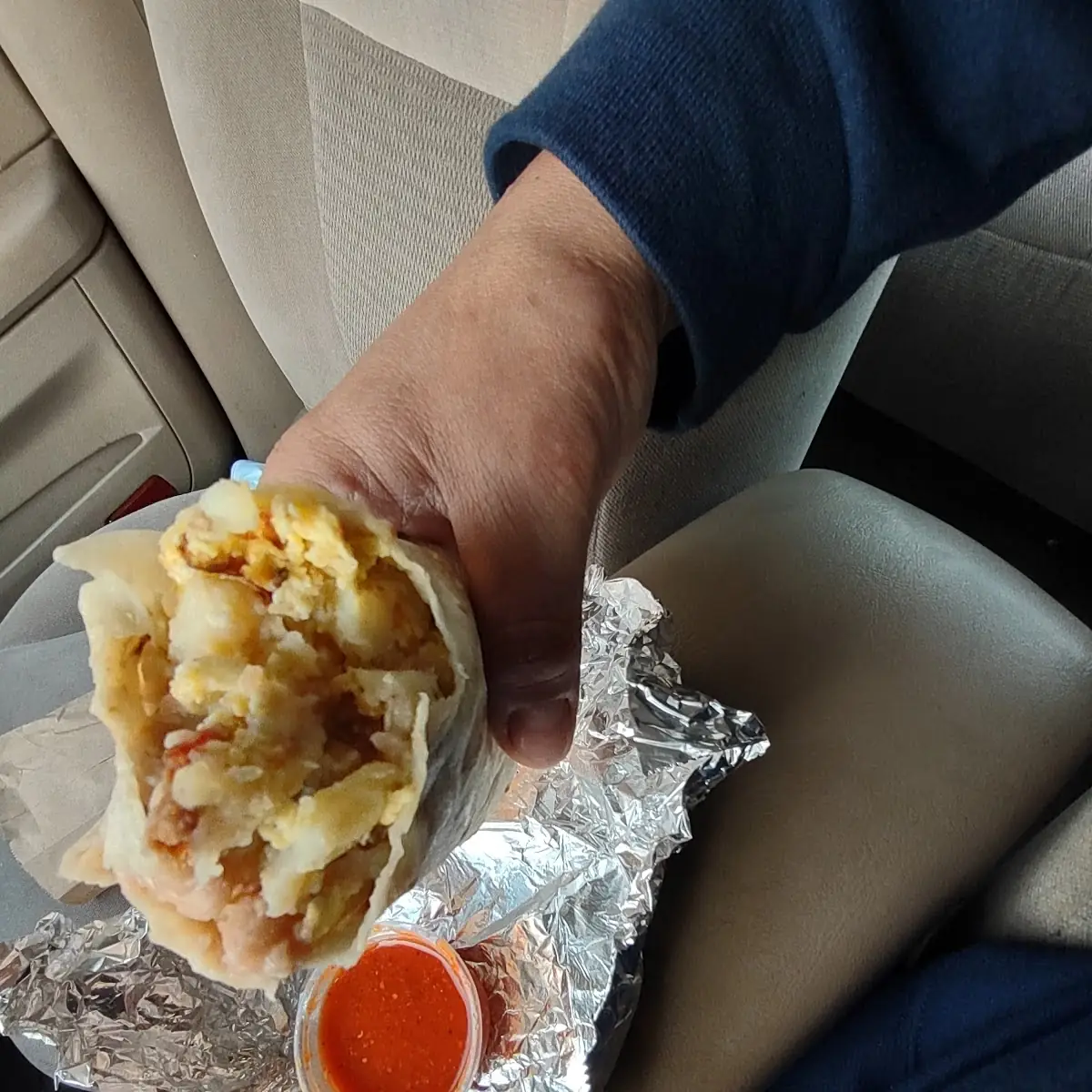 Bacons Papas Eggs Breakfast Burrito