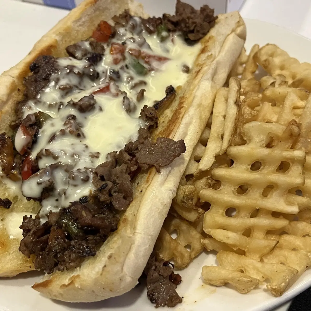 Philly Cheesesteak with Waffle Fries
