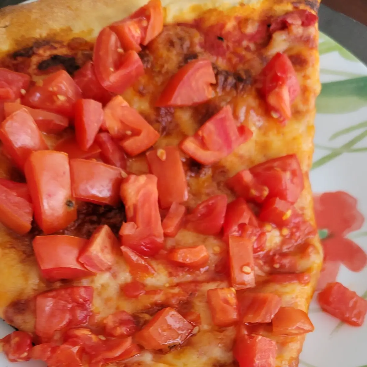 Cheese Pizza Sliced Tomatoes