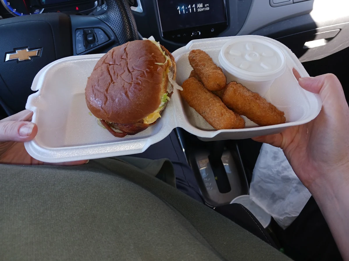 Bacon Cheeseburger with Mozzarella Sticks