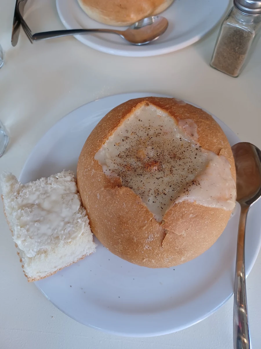 Seafood Chowder in a Bread Bowl