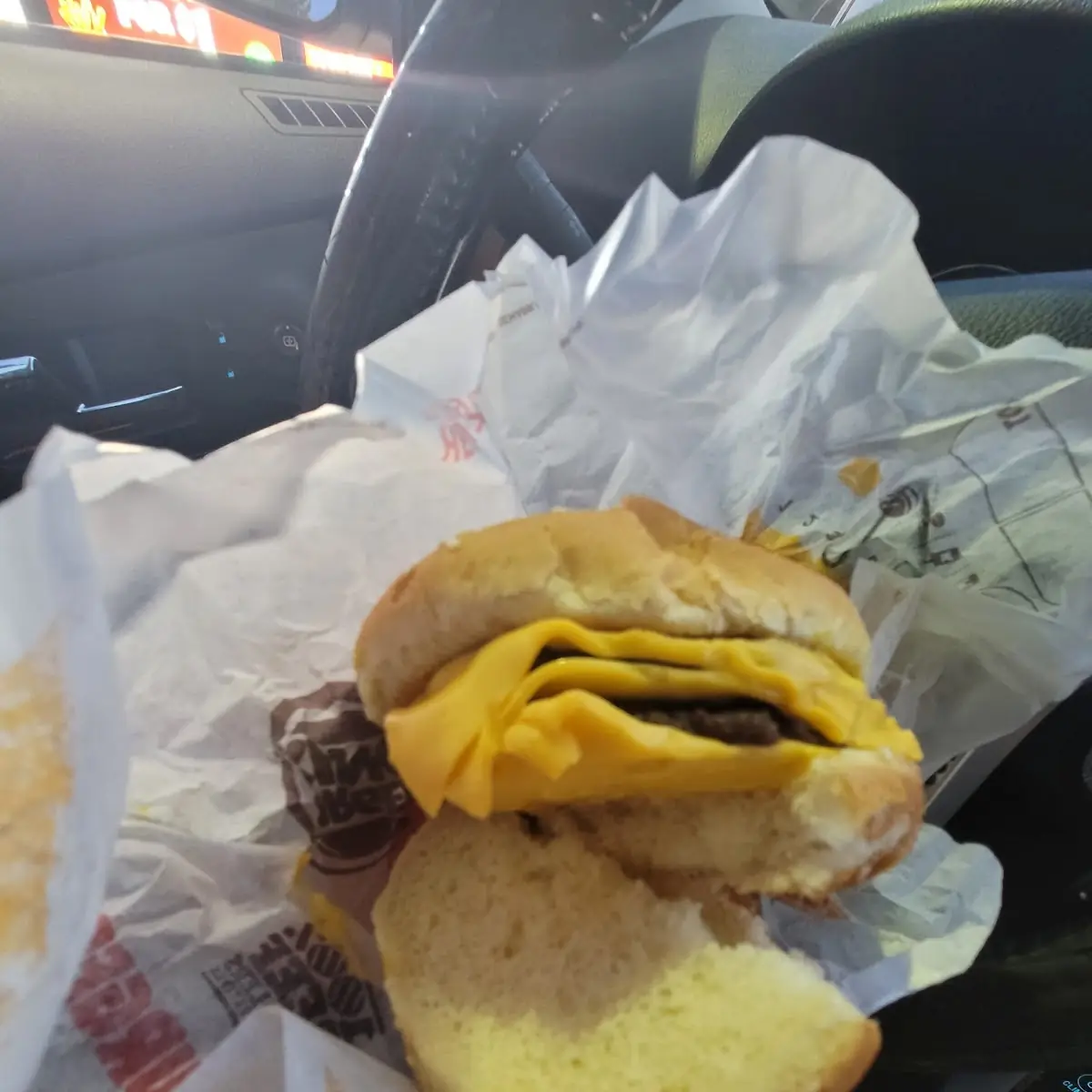 Over Cooked Meat Cold Cheese Double Cheeseburger