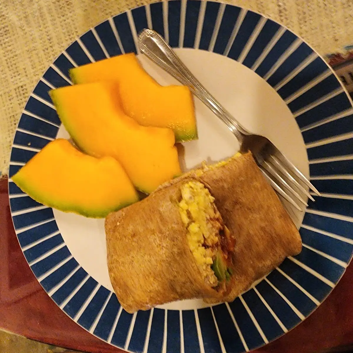 Breakfast Burrito with Hot Sauce