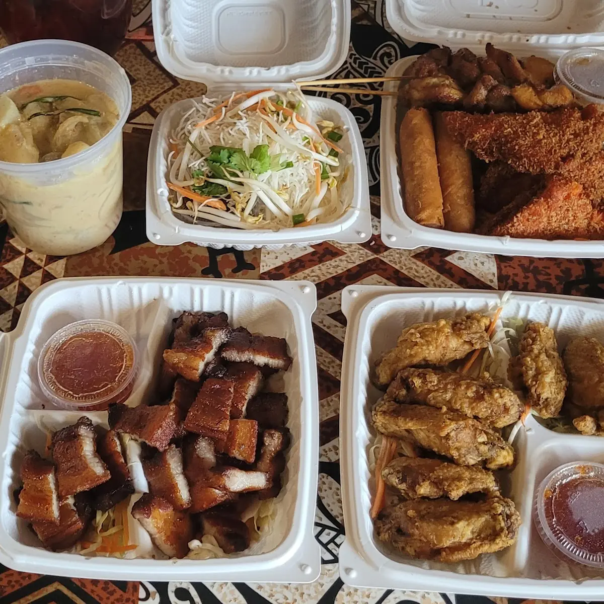 Combo Appetizer Platter Pork Belly Chicken Wings Curry