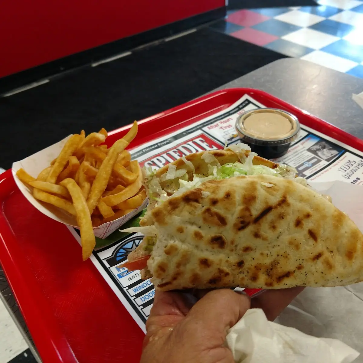Speidie on Pita Bread