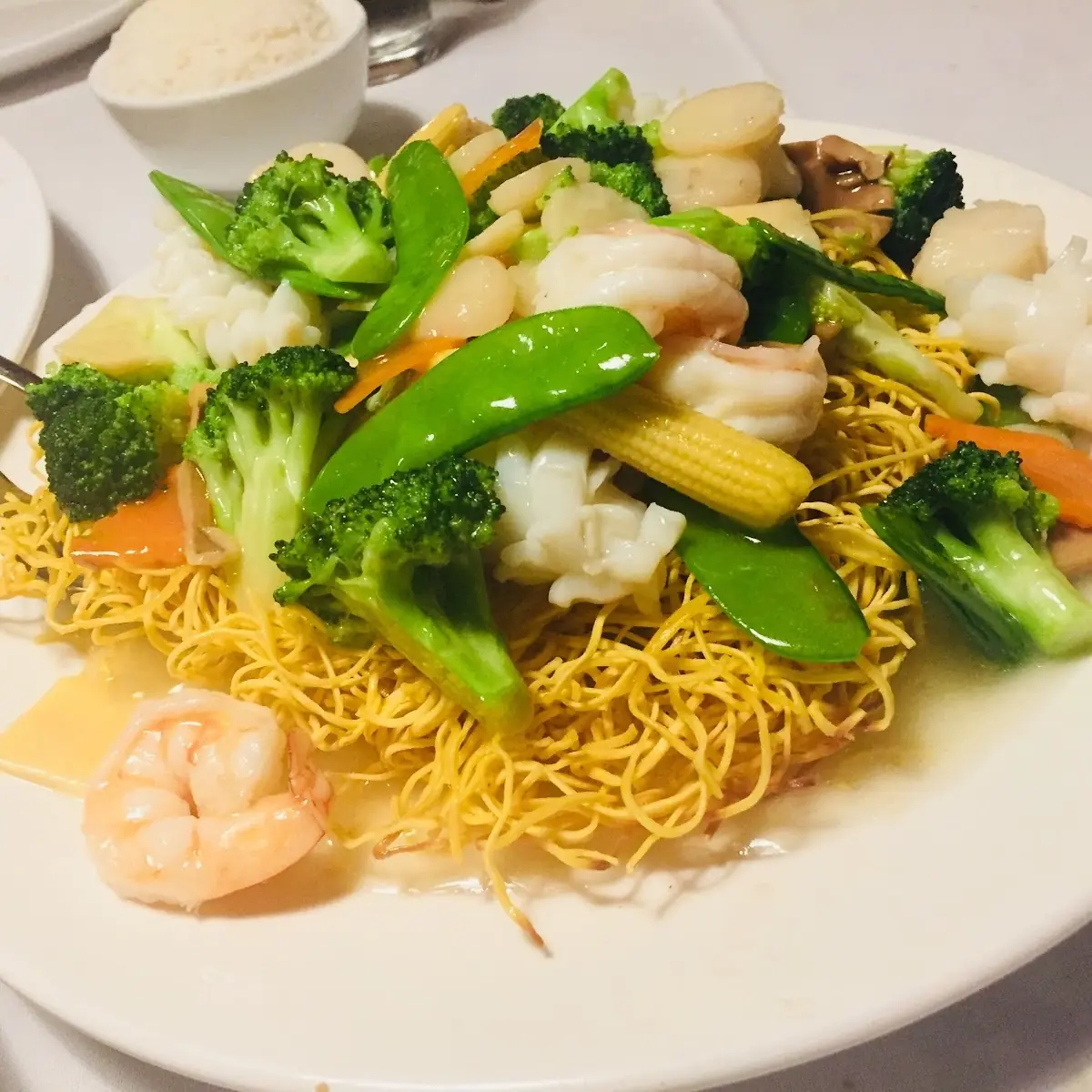 Pan-Fried Noodles with Seafood