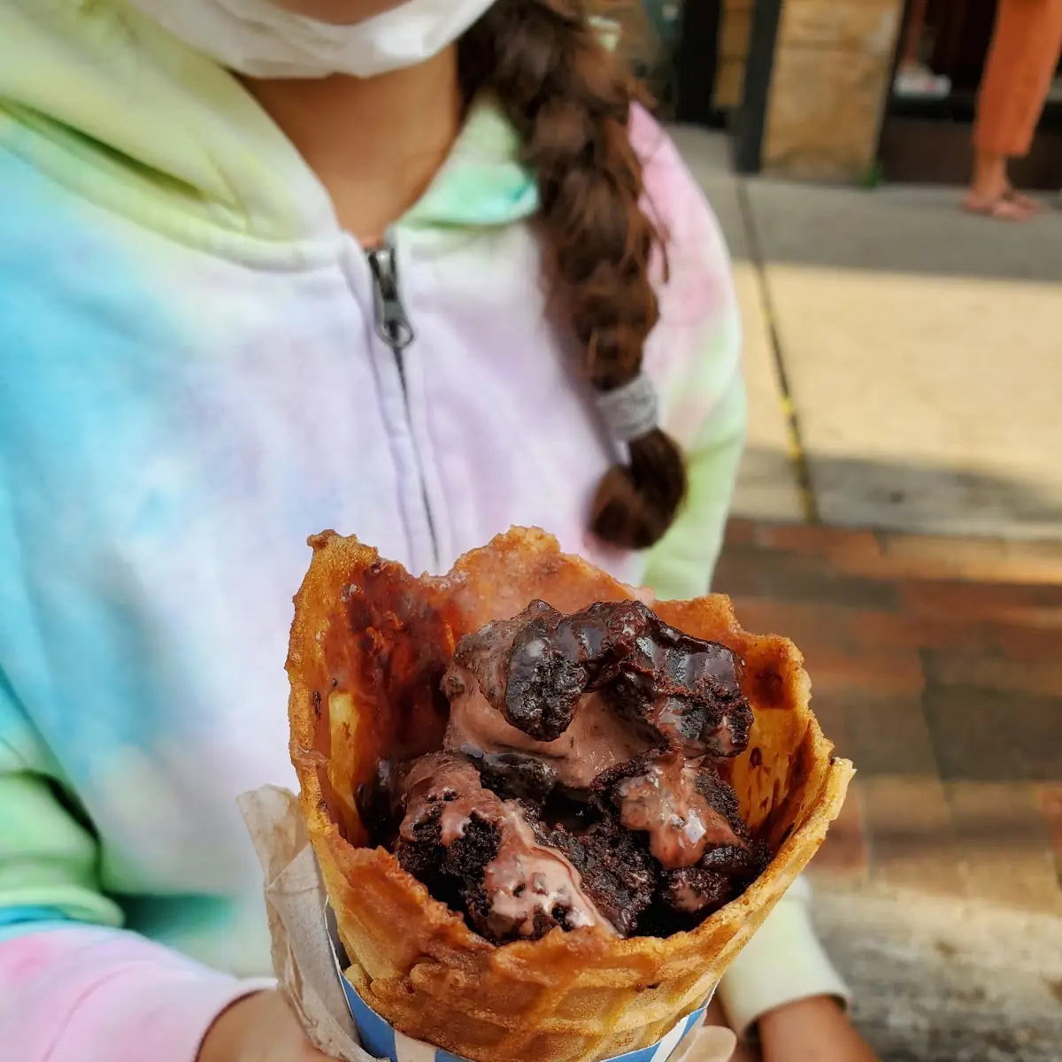 Salt Peanut Butter Chocolate Waffle Cone Gelato