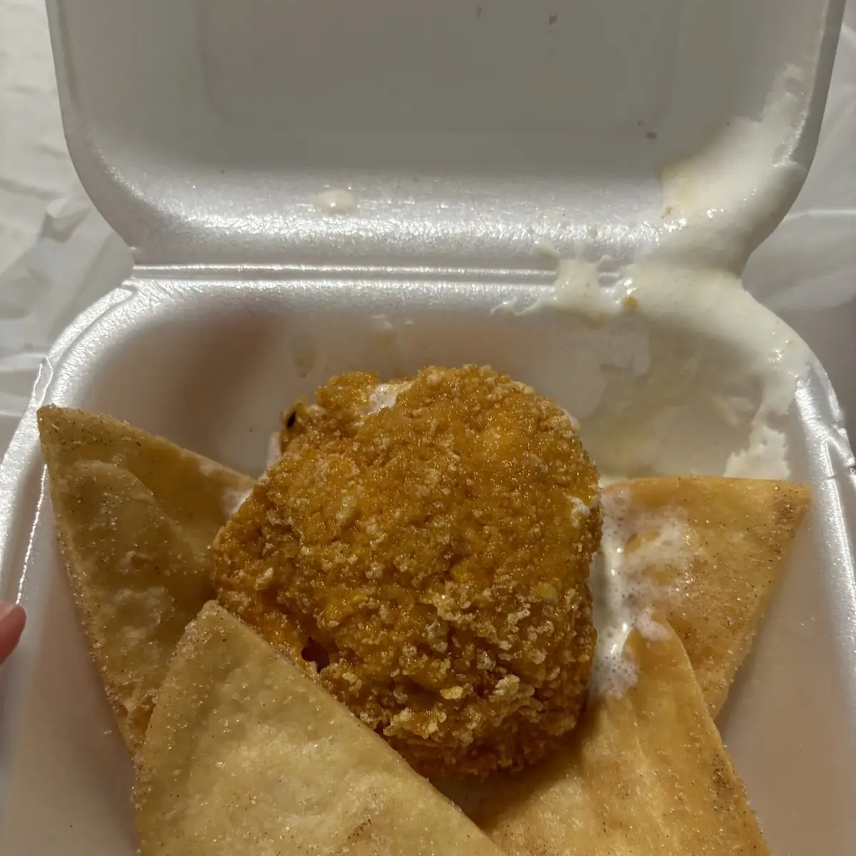 Lunch Chimichanga with Guacamole and Sour Cream