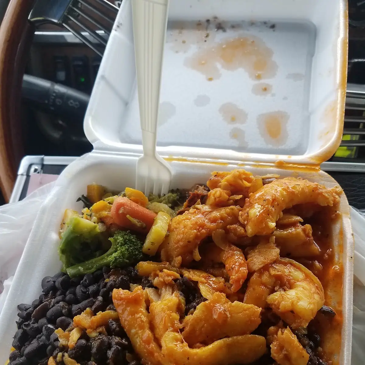 Seafood Yellow Rice Black Beans Veggies