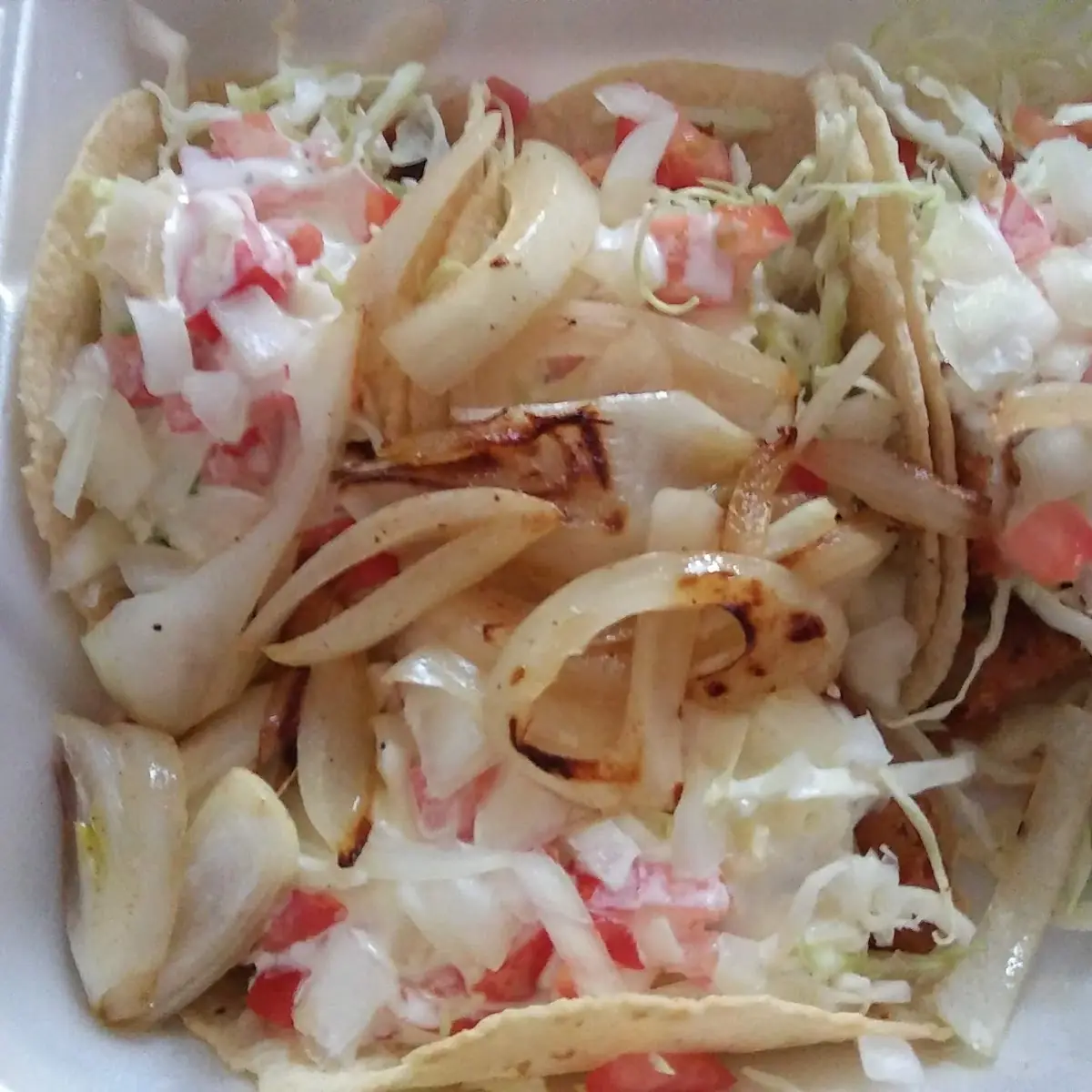 Fish Tacos with Grilled Onions
