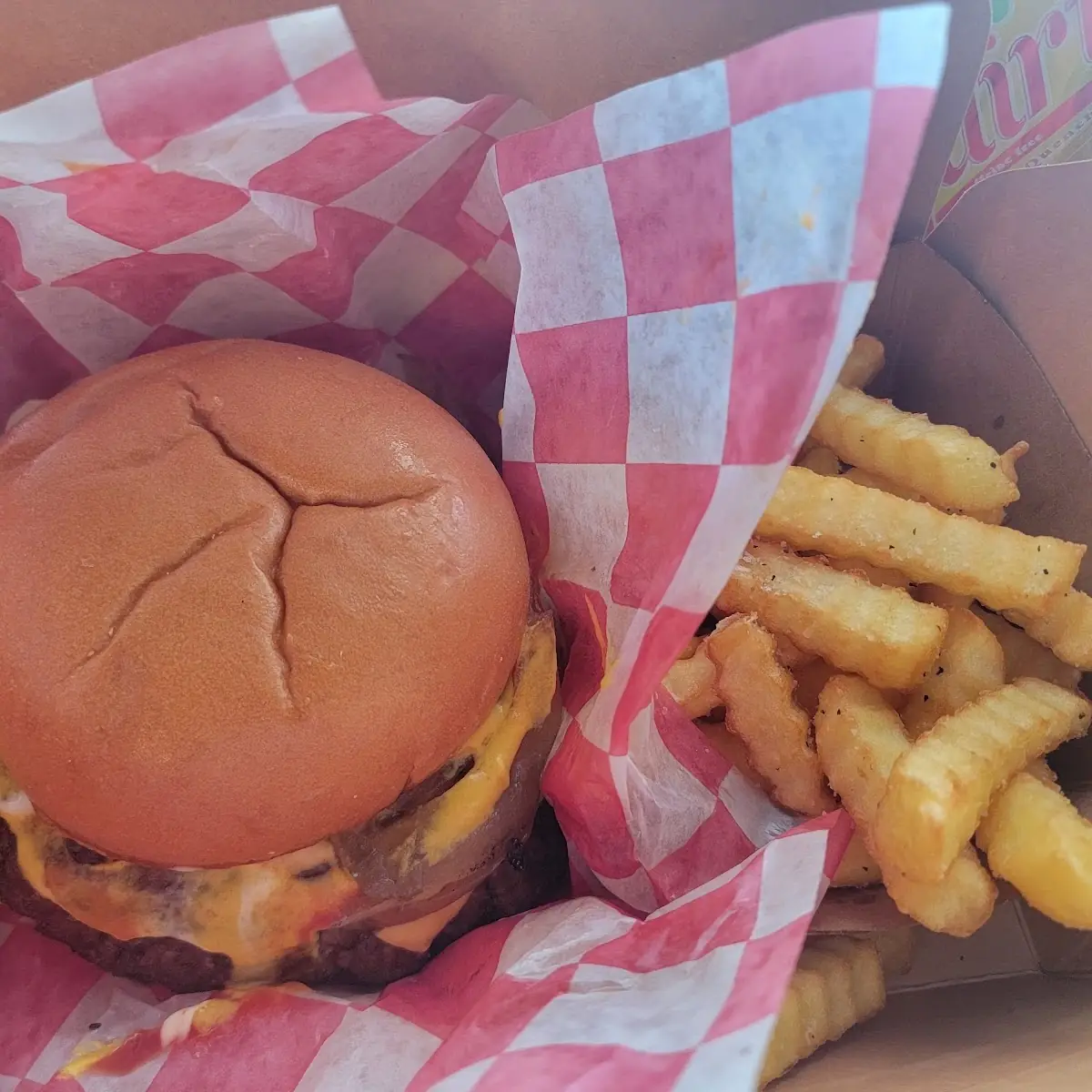 Smash Burger and Crinkle Cut Fries