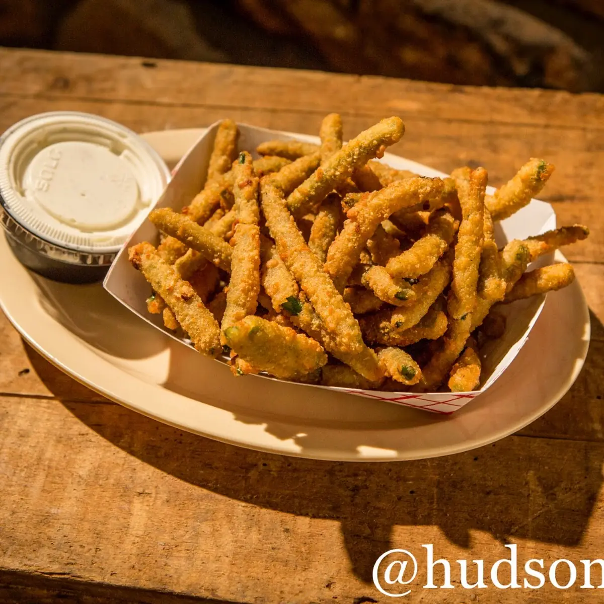Fried Green Beans with Cup Dressing