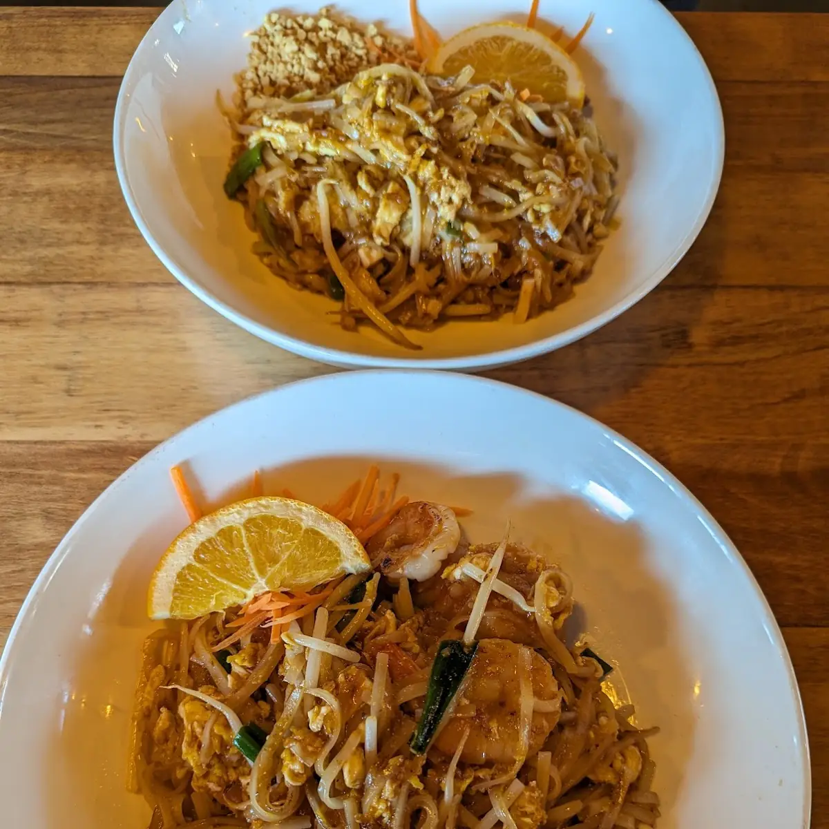 Chicken Pad Thai and Shrimp Pad Thai