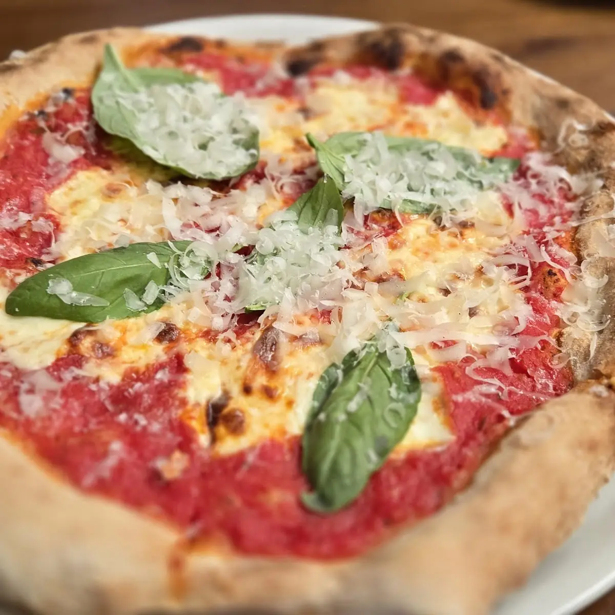 Crust Pizza with Fresh Basil
