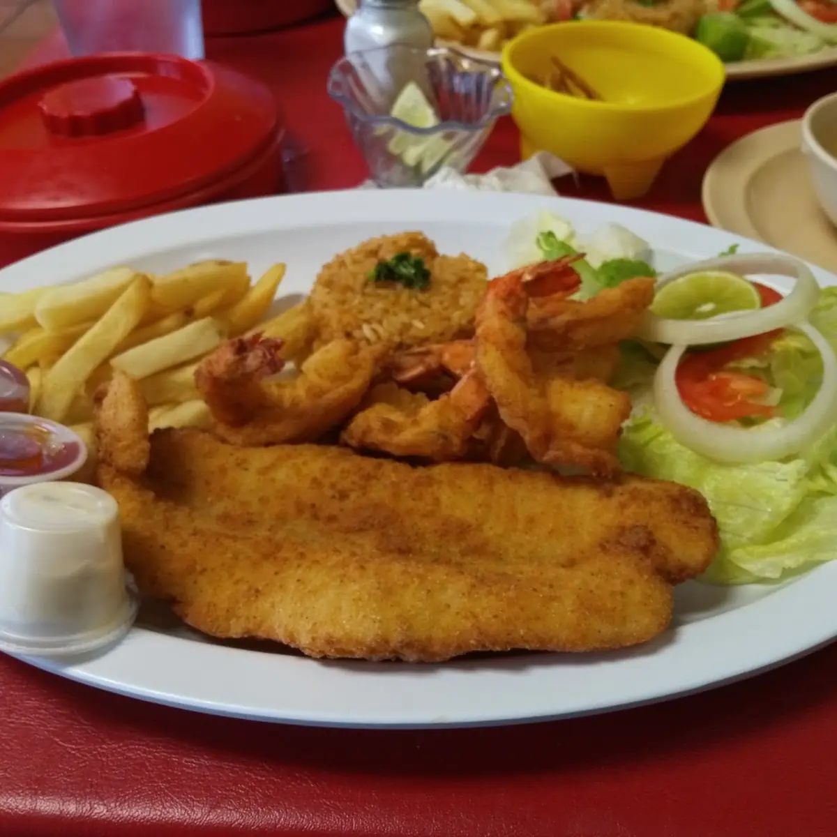 Fried Fish and Shrimp Plate