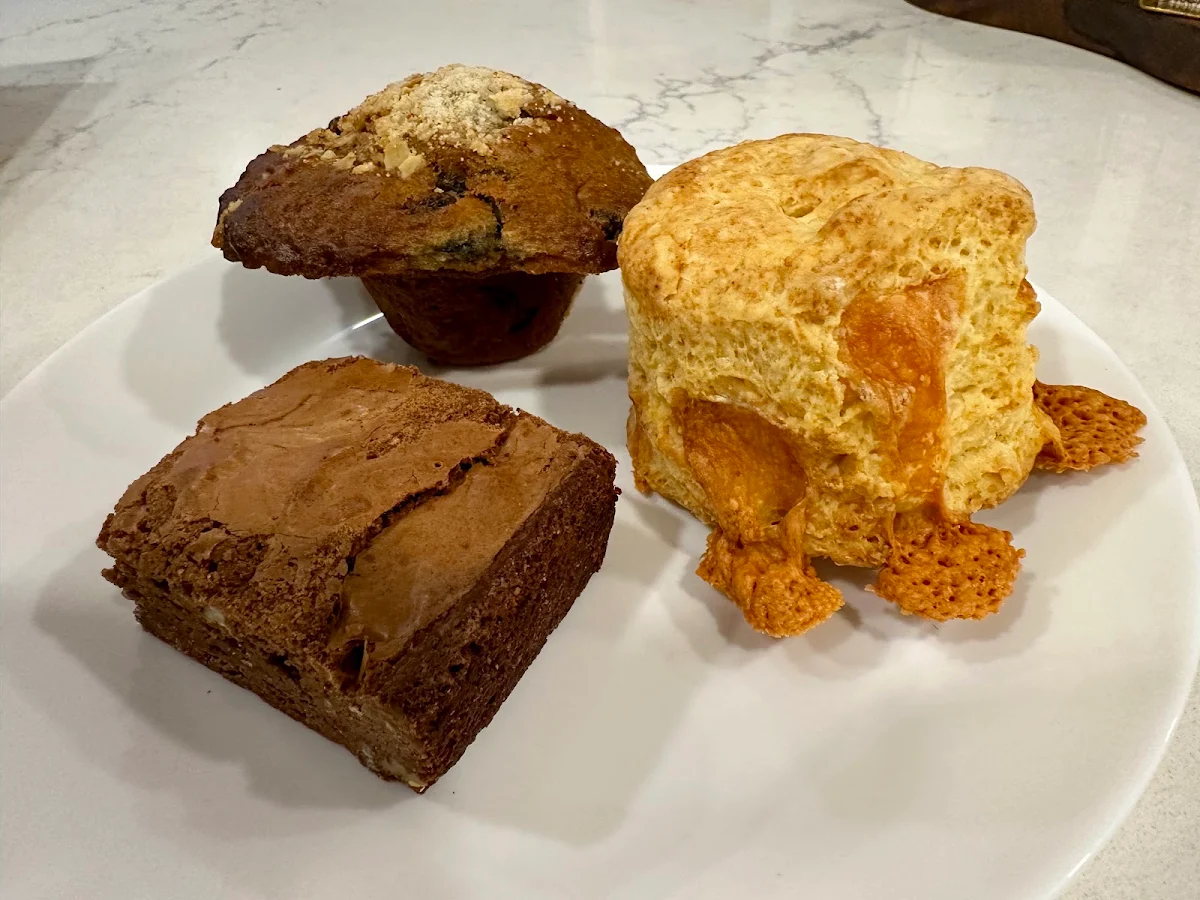Brownie Blueberry Muffin Cheese Scone, Bread Milk & Honey Cafe