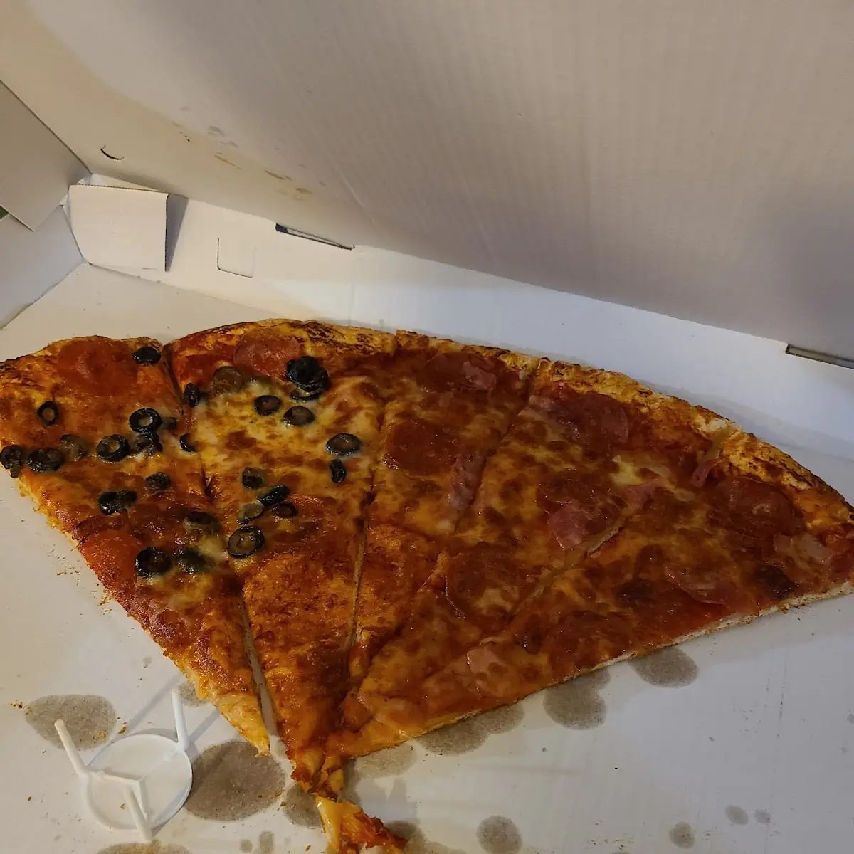 Pepperoni and Black Olive Pizza