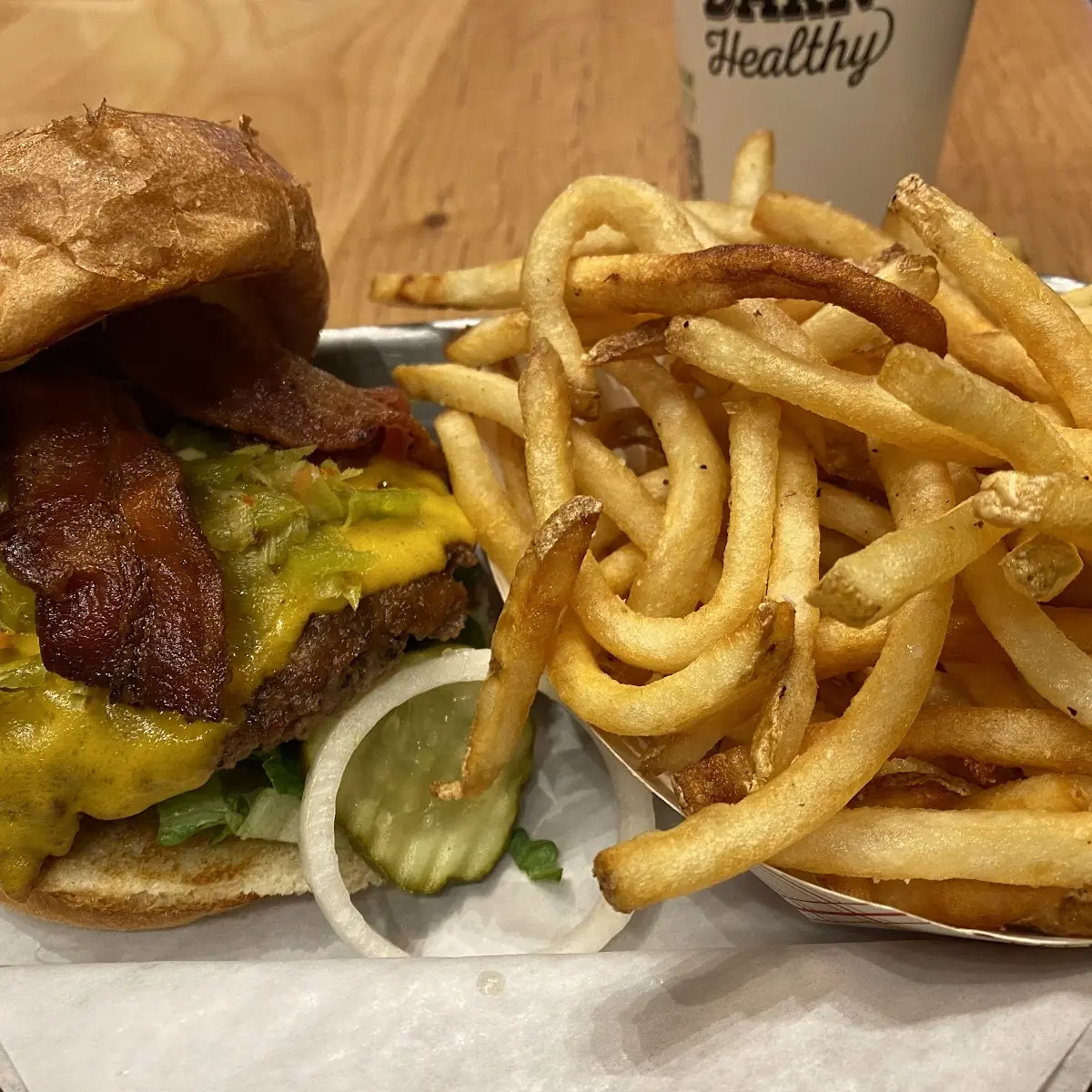 Bacon Cheddar Burger with Green Chili
