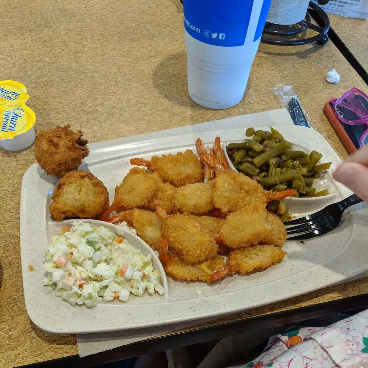 Fried Shrimp with Two Side Dishes