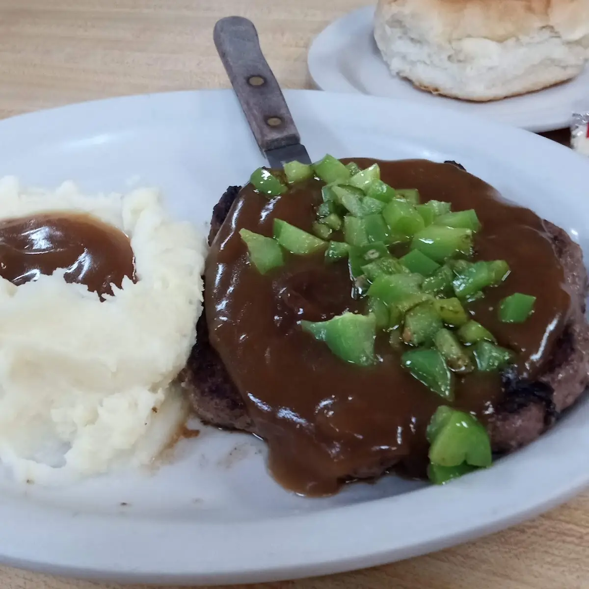 Hamburger Steak with Mashed Potatoes