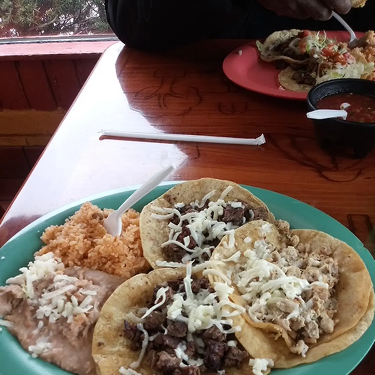 Steak and Chicken Tacos Plate