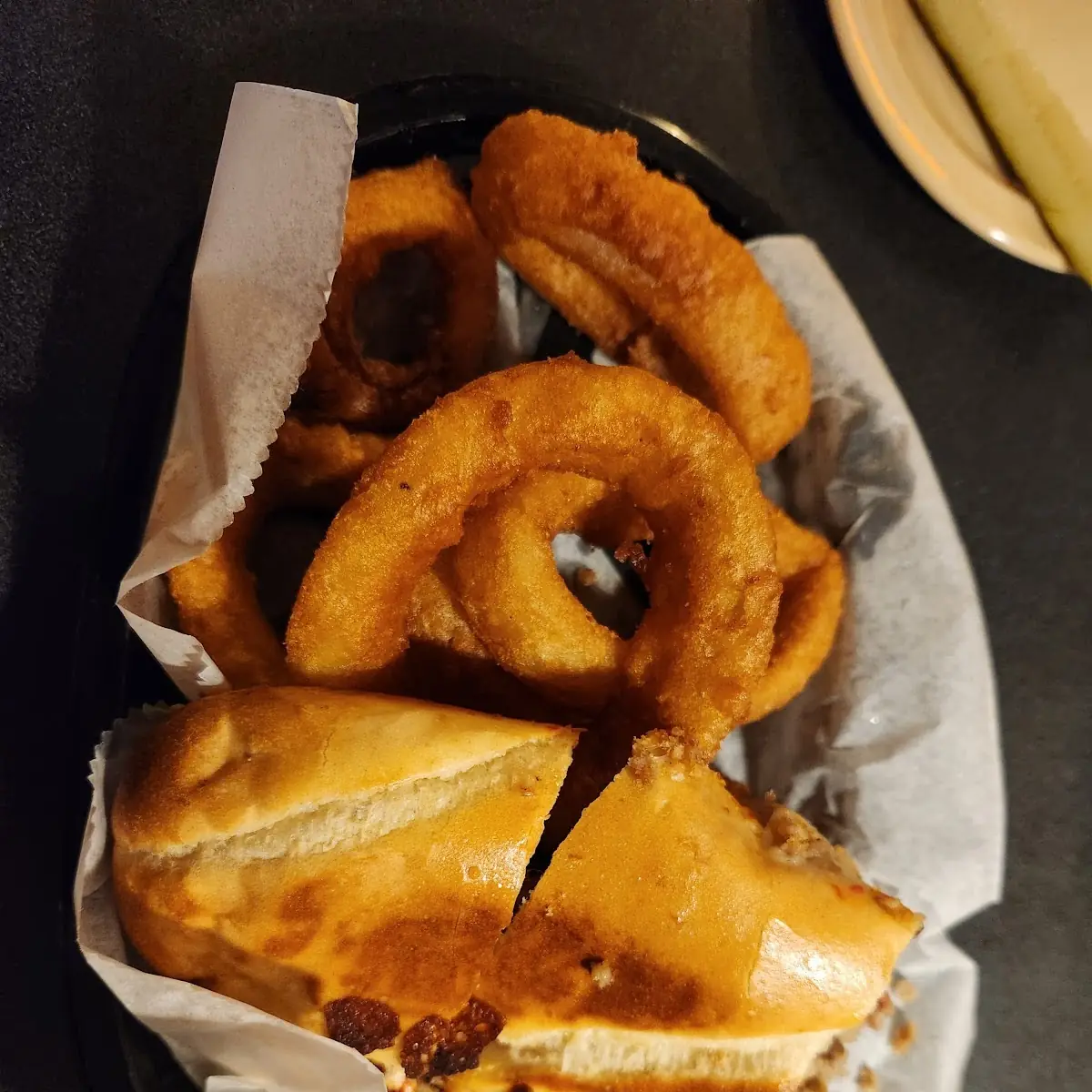 1 2 Stromboli and Onion Rings