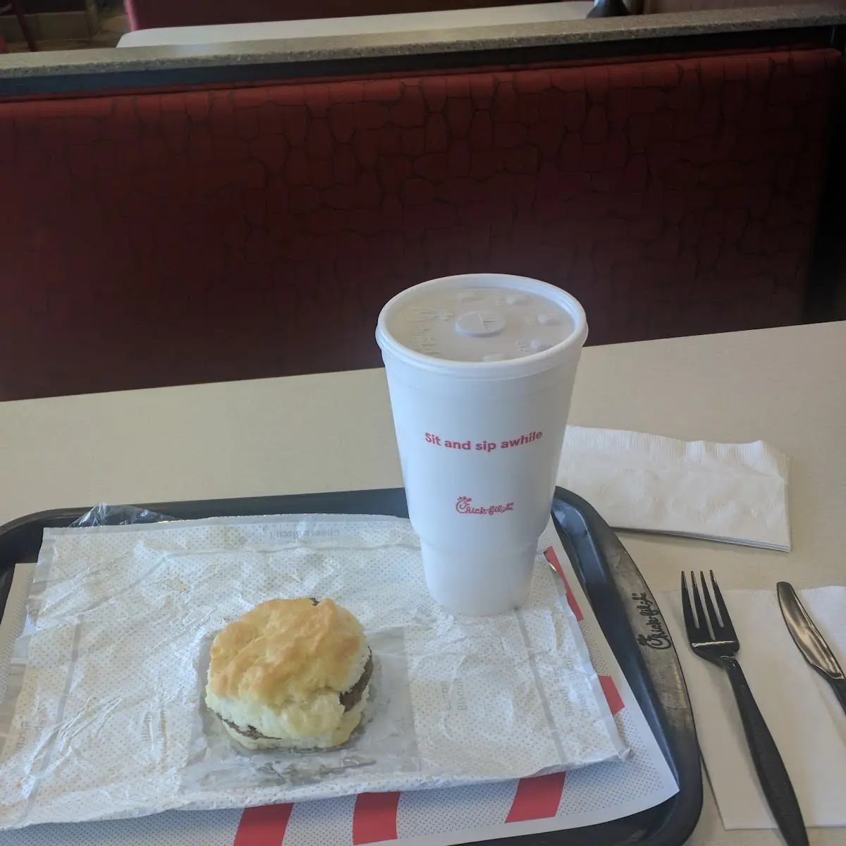 Sausage Biscuit & Tea