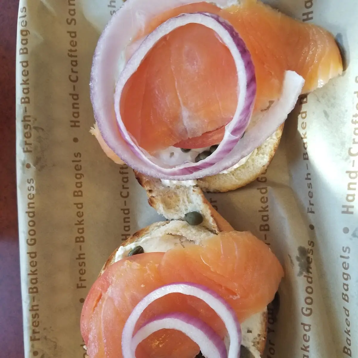 Nova Lox Salmon Capers Bagel