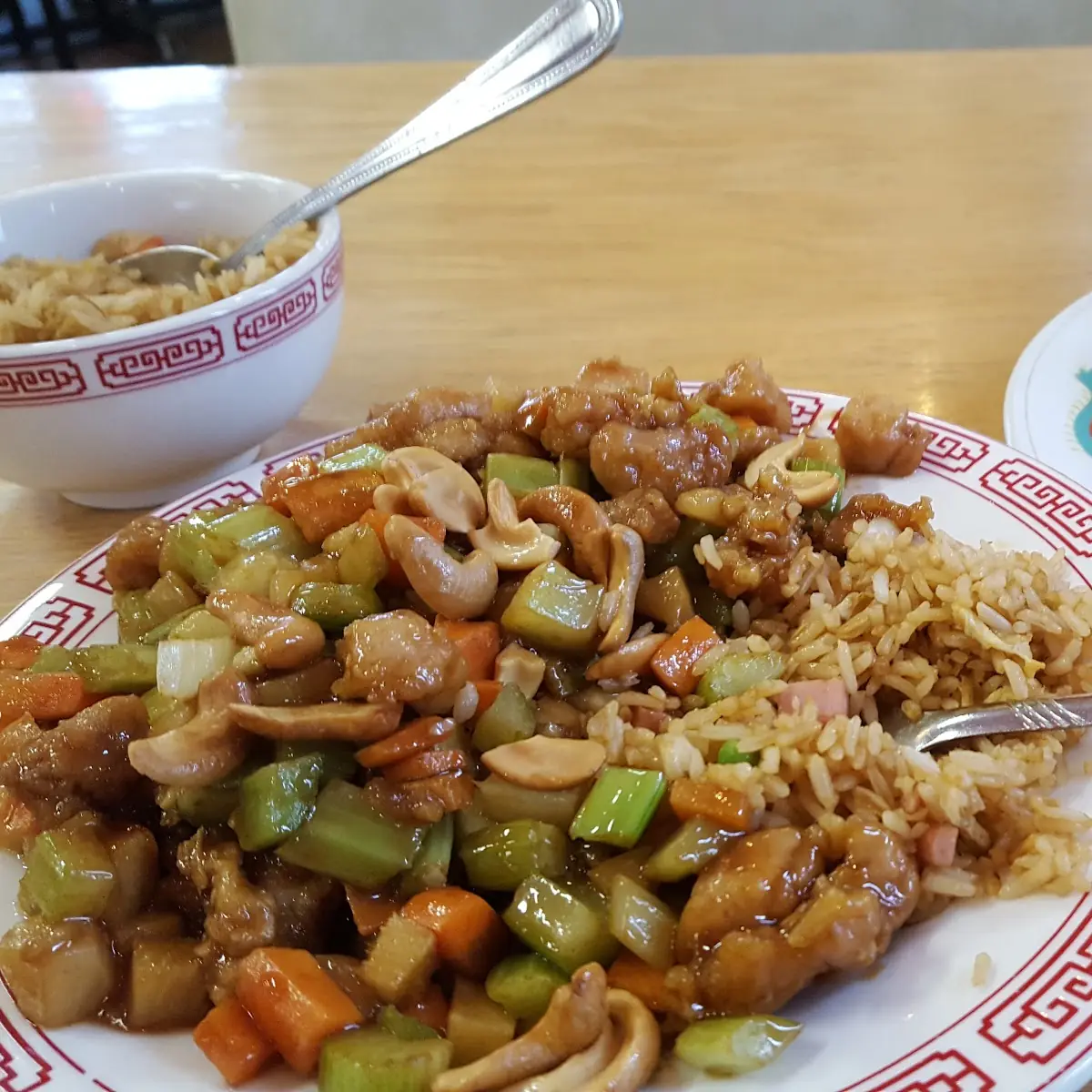 Cashew Chicken and Crab Rangoon