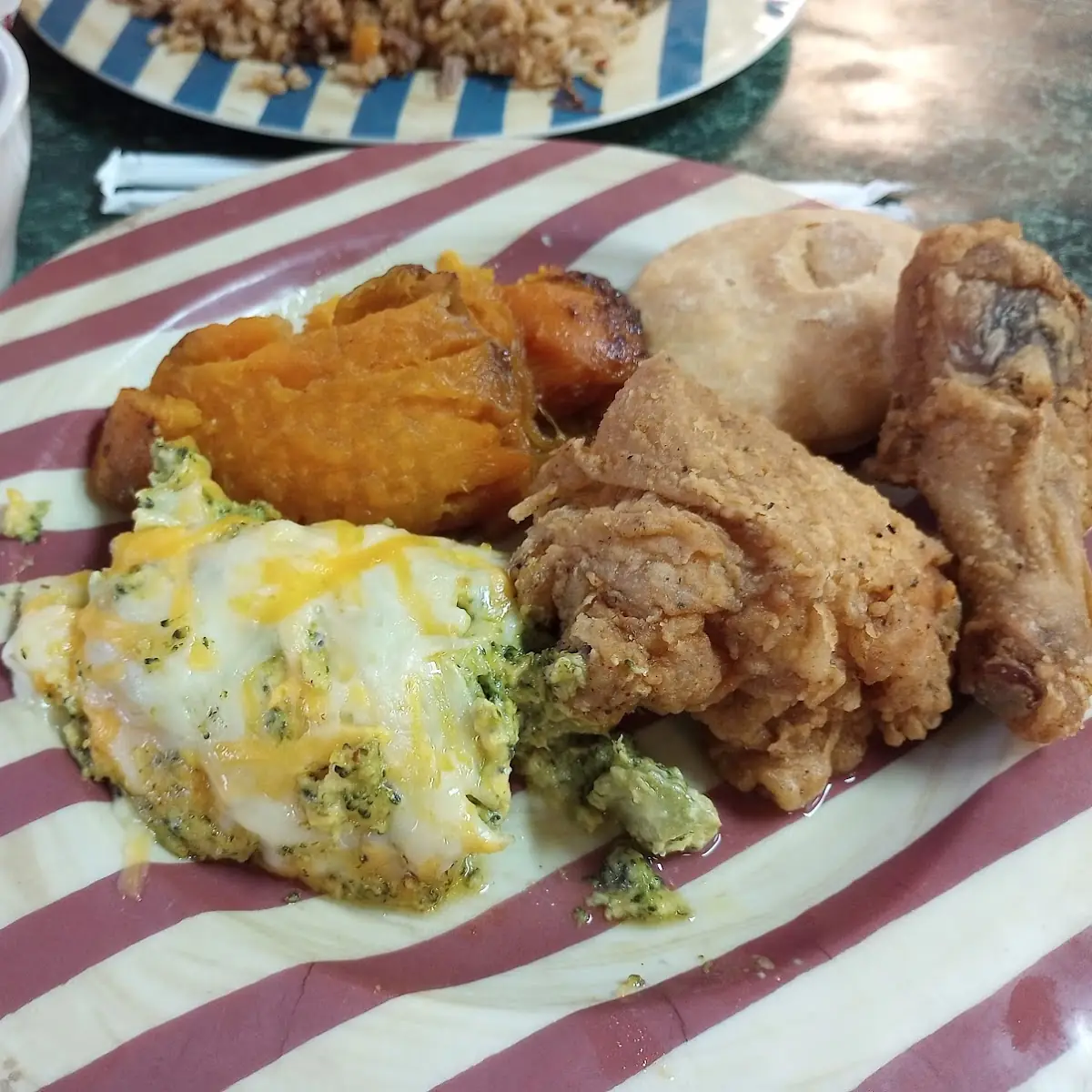 Fried Chicken Sweet Potatoes Broccoli Caseerole