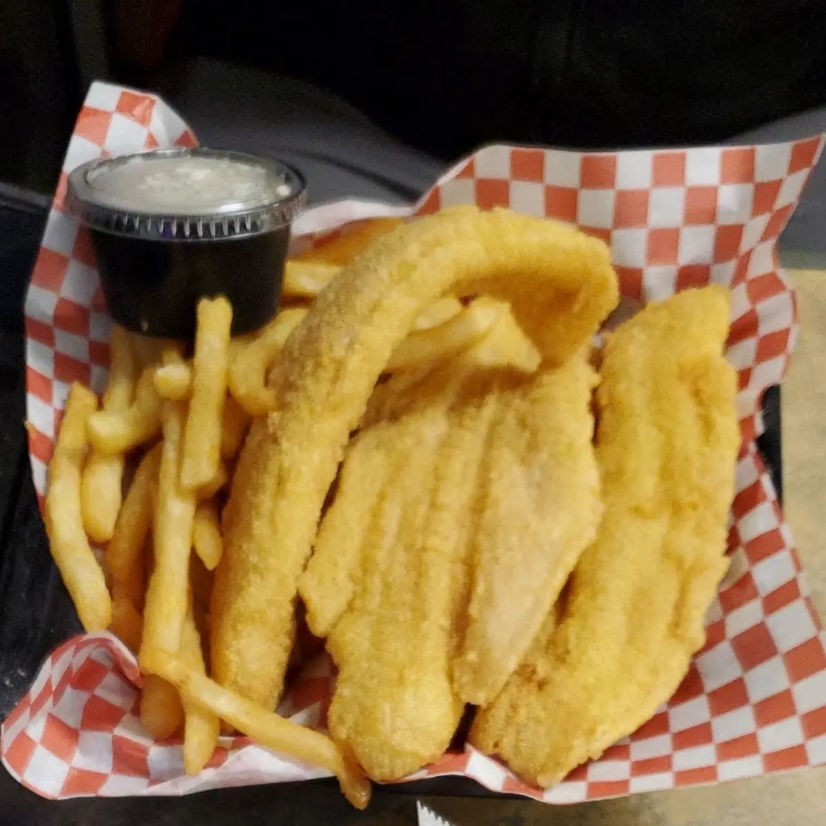Fried Catfish Dinner and Gyros Sandwich