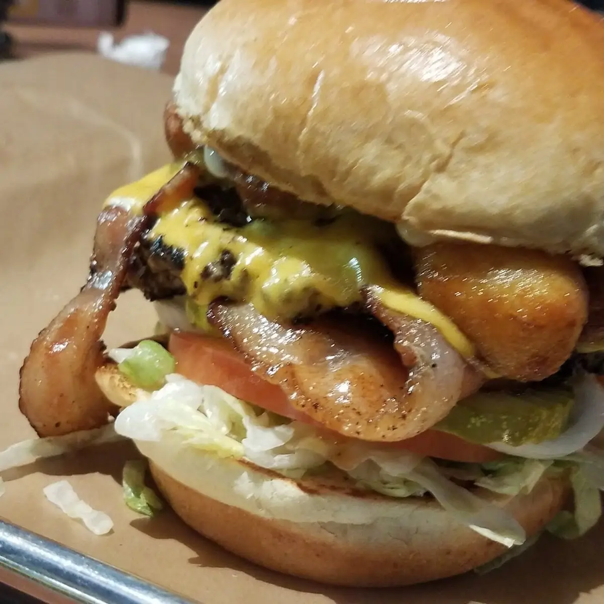 Cheese Curd Bacon Burger