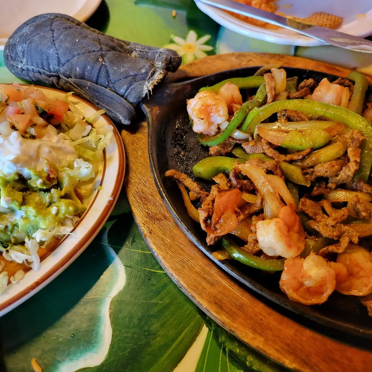Chicken Shrimp and Steak Fajitas