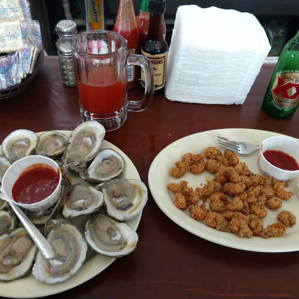 Raw Oysters and Crawfish Taild