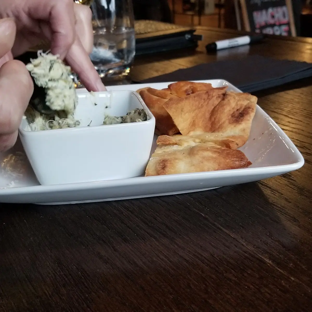 Naan Bread with Artichoke Dip
