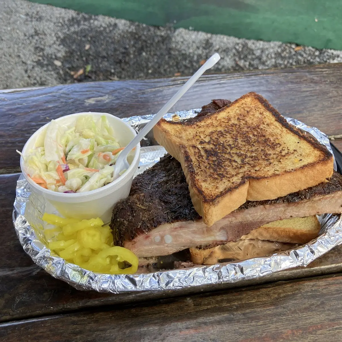 Rib Sandwich Two Ribs Served on Texas Toast