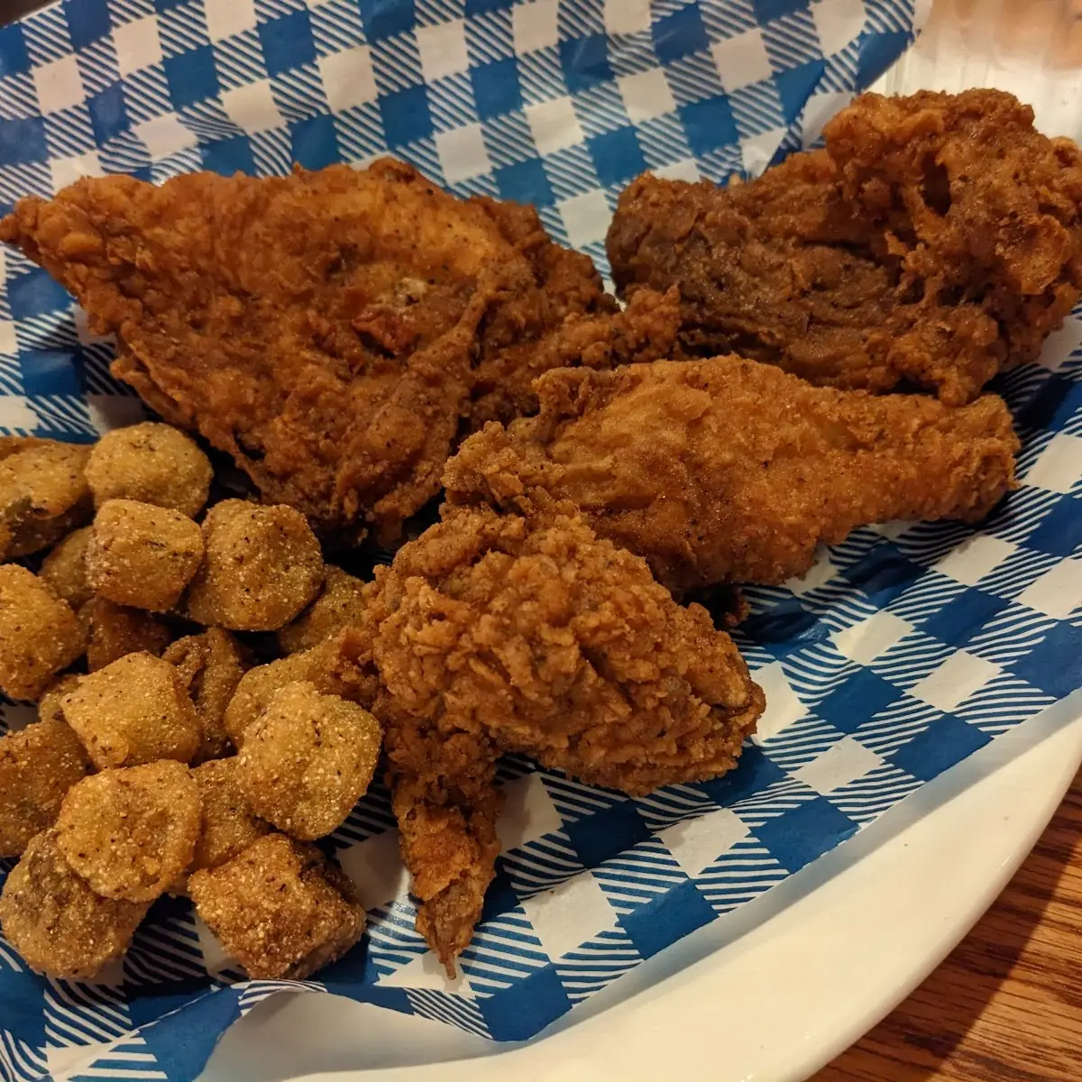 Fried Chicken with Fried Okra