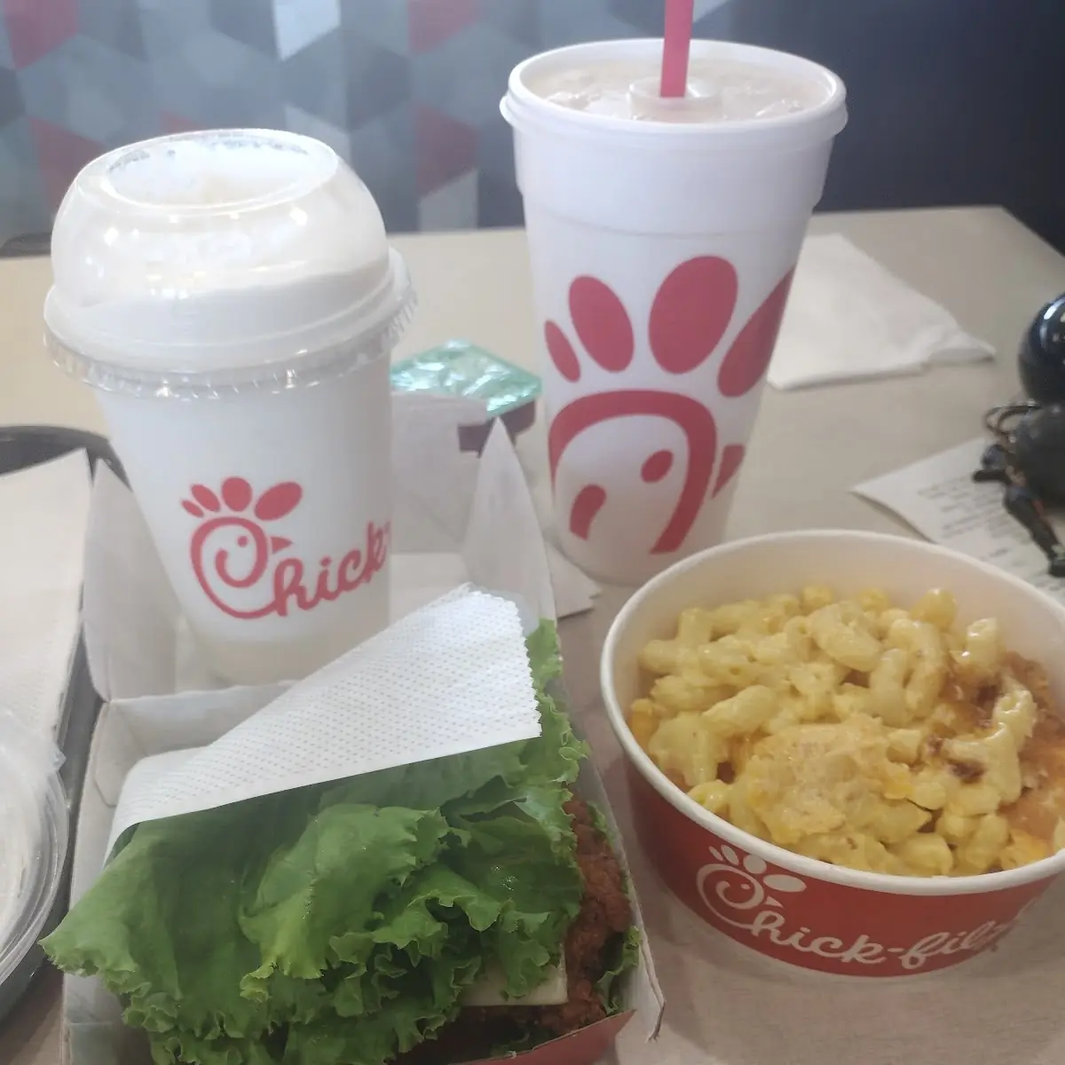 Protein Burger and Mac and Cheese