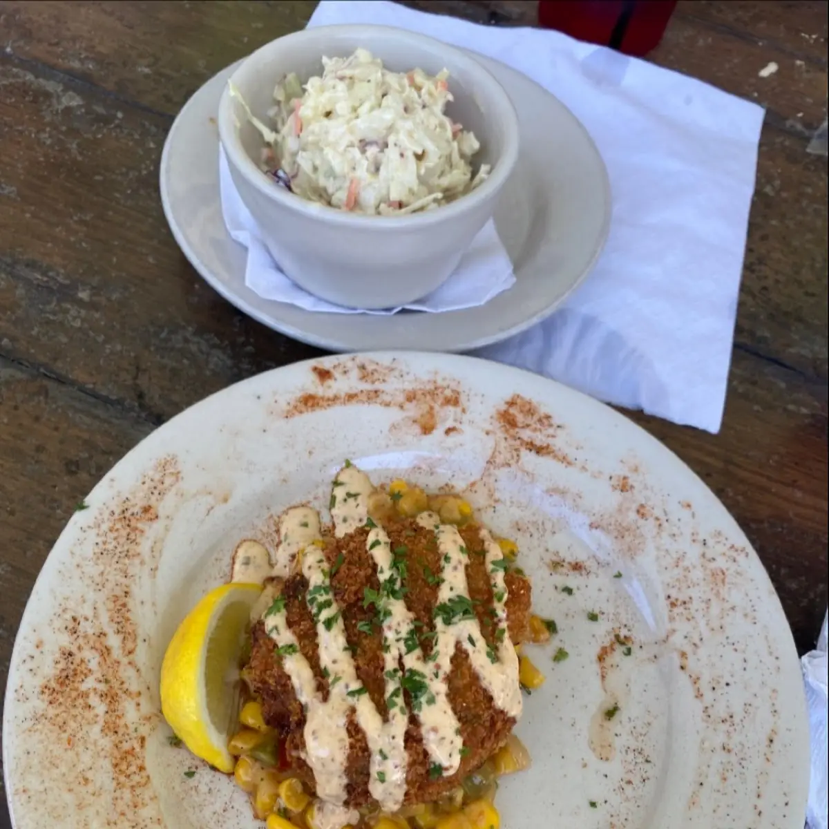 Crab Cake with Corn Maque Choux