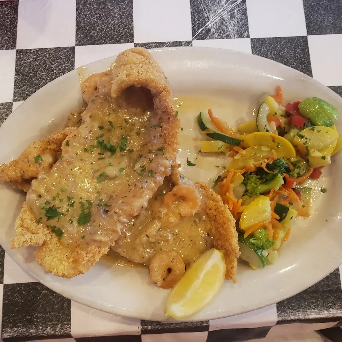 Fried Fish Pontchartrain