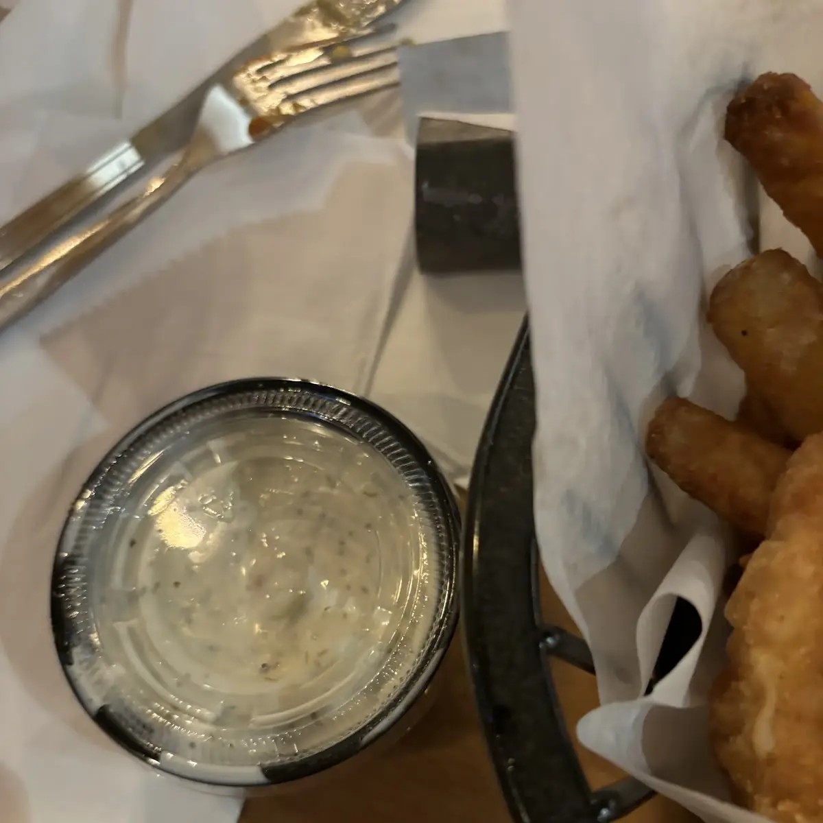 Fish and Chips and Coleslaw Salad