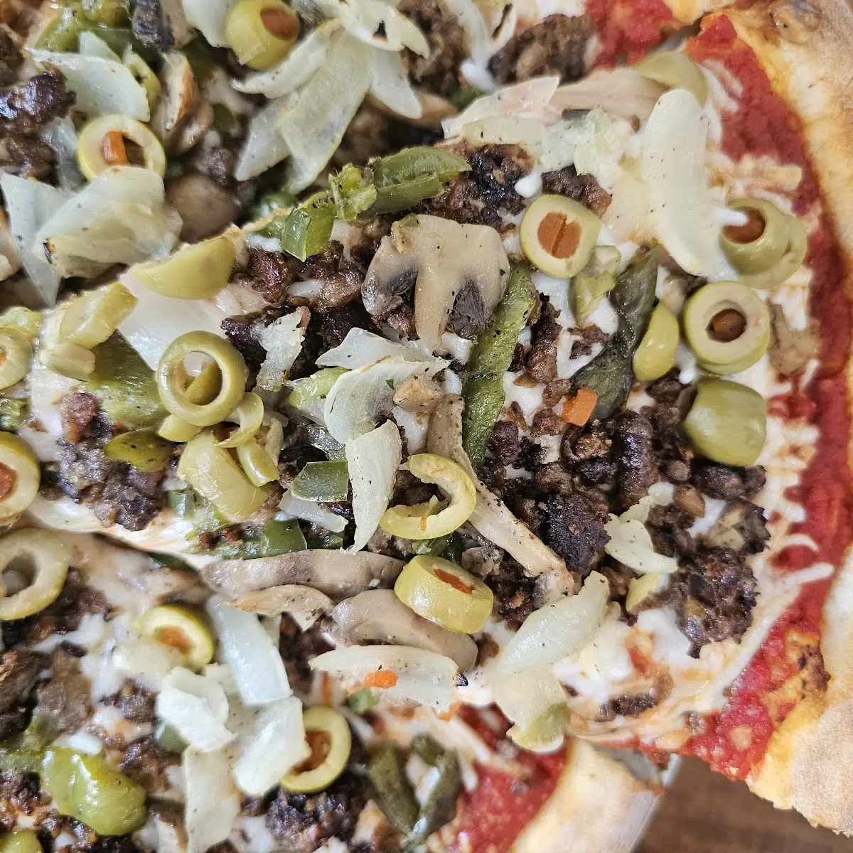 Steak Pepper and Onion Pizza