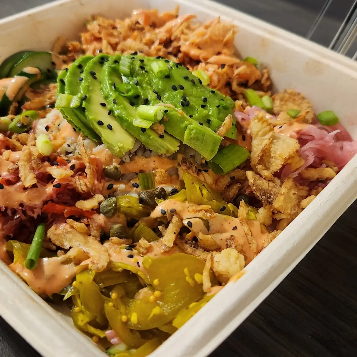 Salmon Spring Roll Bowl
