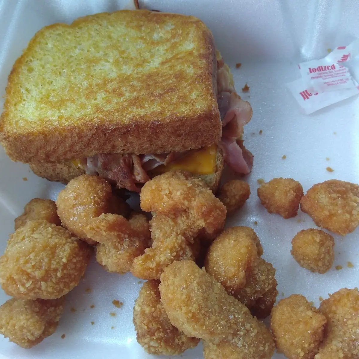 Grilled Ham and Cheese with Fried Cauliflower