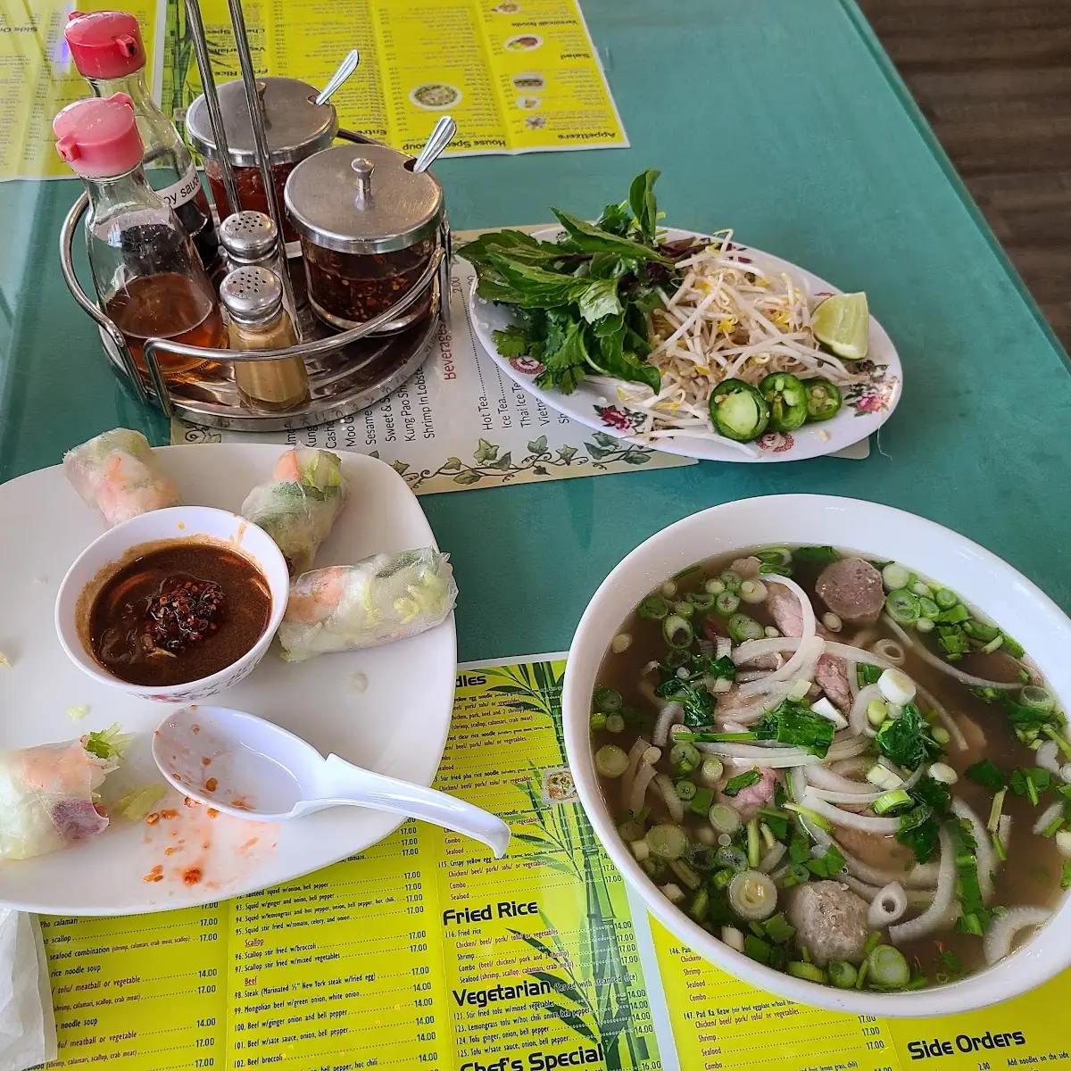 Fresh Spring Roll and Pho Combination