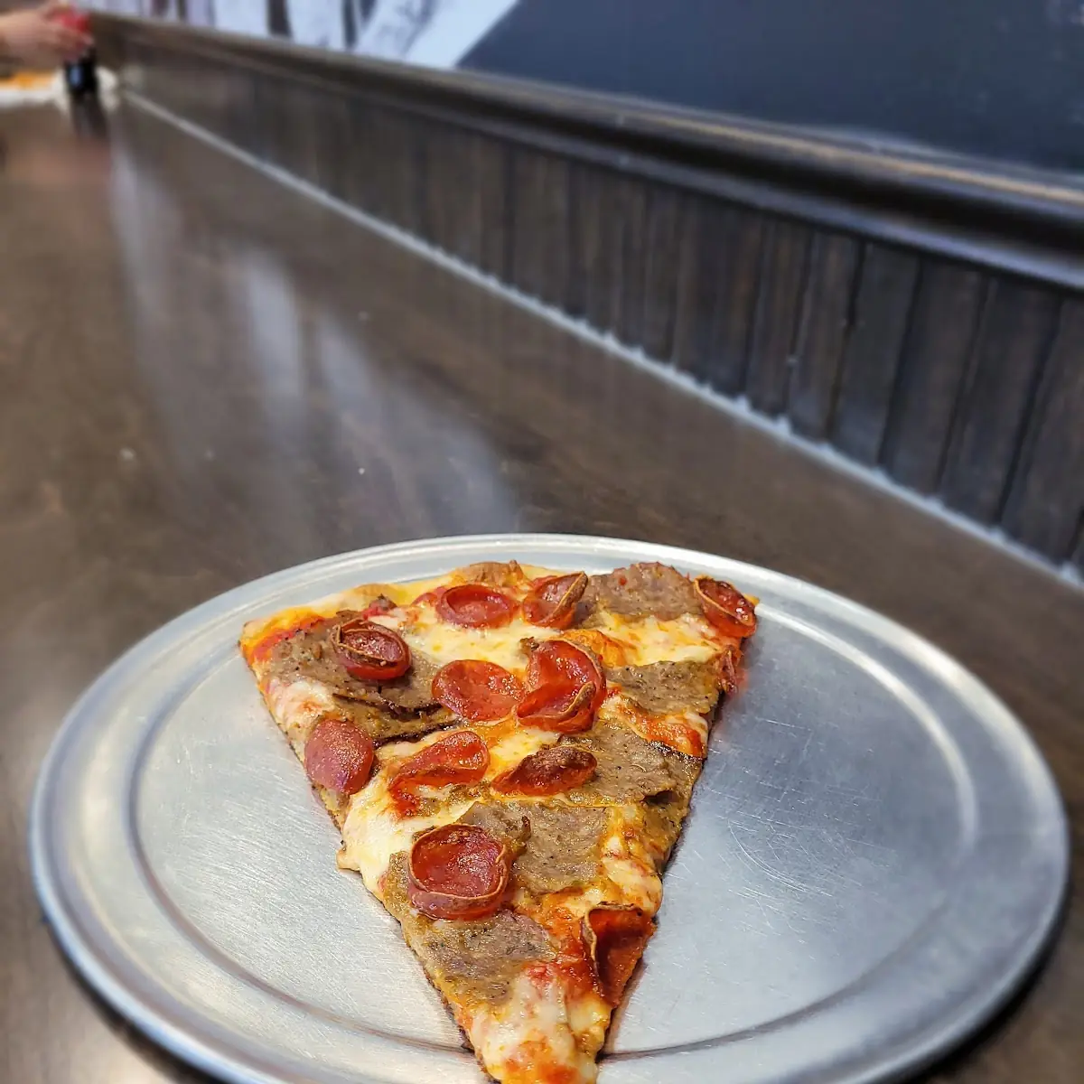White and Pepperoni Pizza Slice