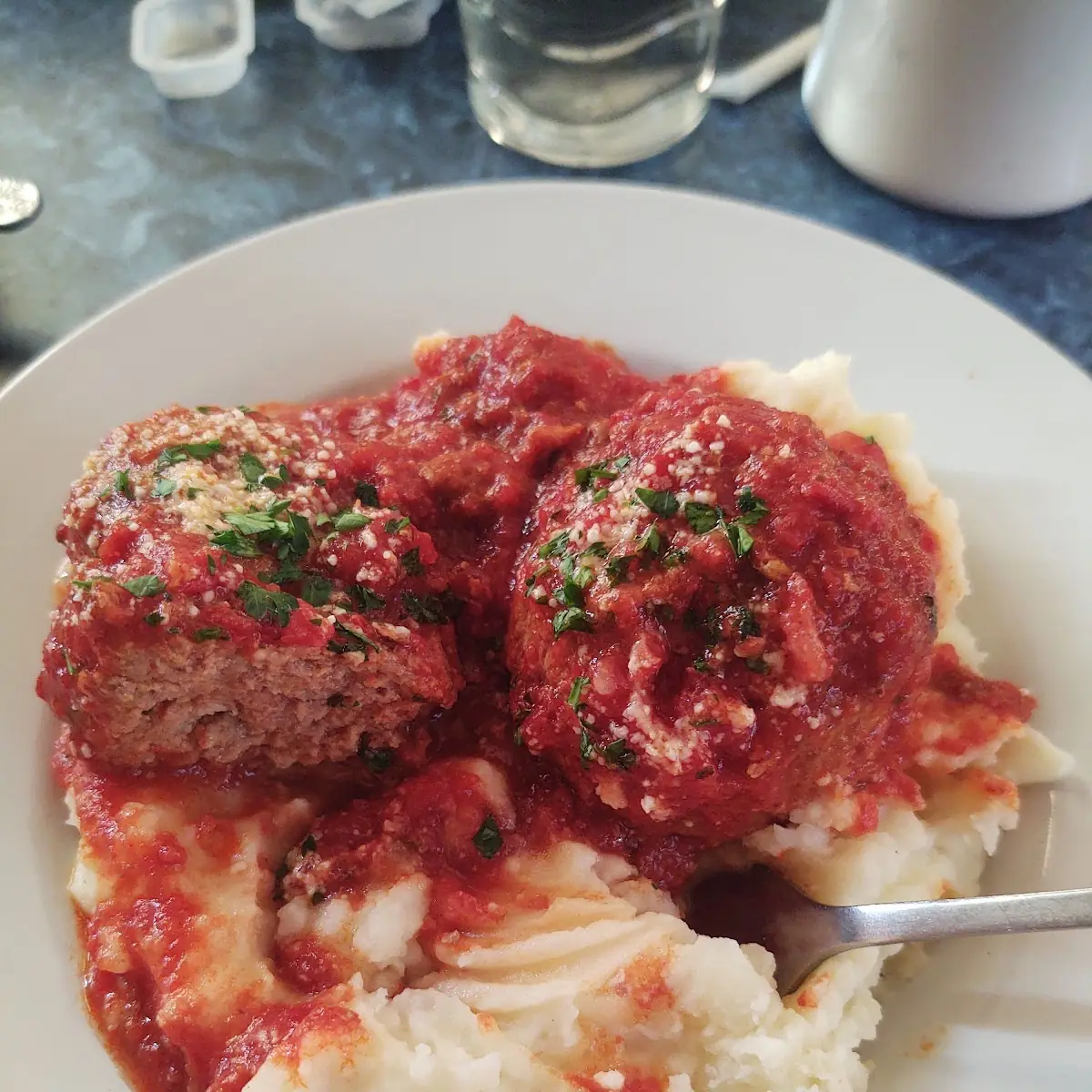 I Just Ordered Mashed Potatoes and Two Meatballs with Sauce