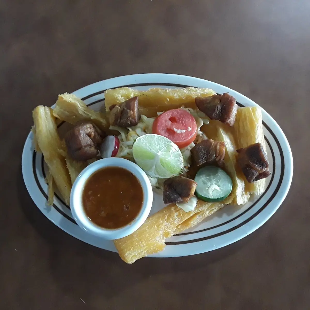 Yuca Con Chicharrones Cassava with Fried Pork Rinds